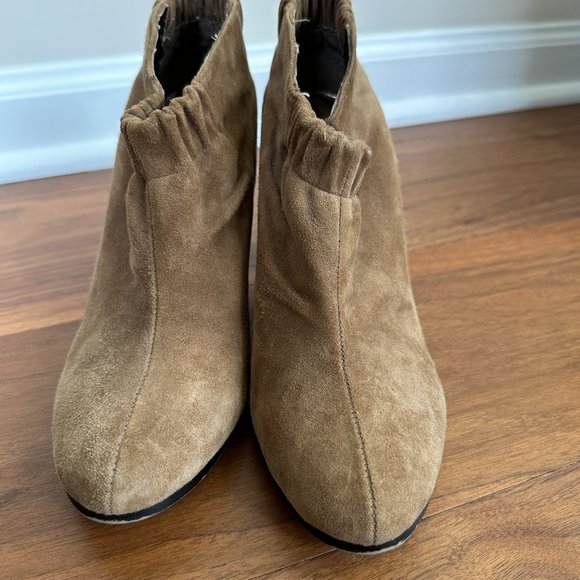 Sam Edelman Simone Booties Brown Suede Elastic Ankle Boots Women's 7.5 M - Picture 4 of 12